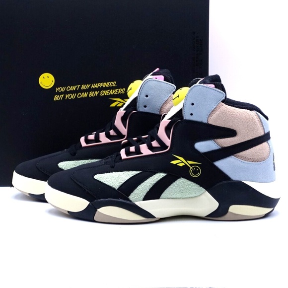 NEW Size 14 Men's Reebok Shaq Attaq Smiley Basketball Shoes GX2250 Black